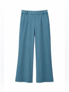 HALARA Wide Leg Business Casual or Athleisure Trousers in Teal Blue W/ Pockets!